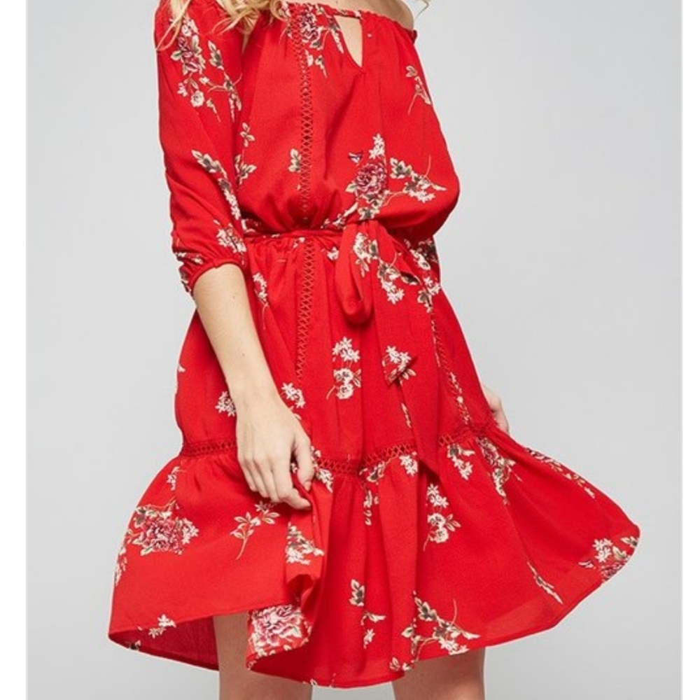 Red Floral Dress